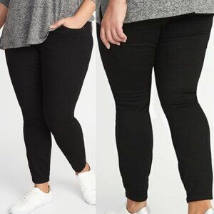 OLD NAVY Plus Size High Waisted Rockstar Jeggings Black Pull On High Rise Jeans